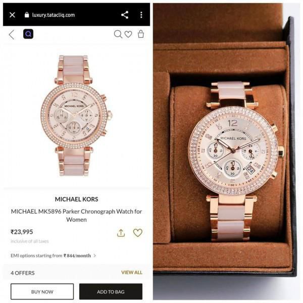 Michael Kors Rose Gold Chronograph Crystal Watch