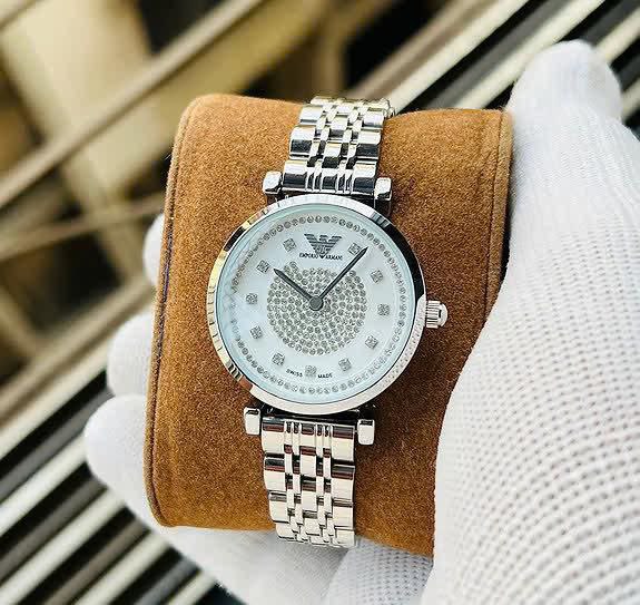 Emporio Armani Silver Crystal Dial Watch