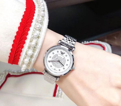 Emporio Armani Silver Crystal Dial Watch