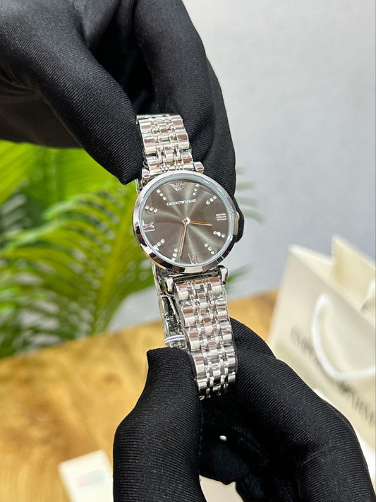 Emporio Armani Silver Brown Dial Classic Watch