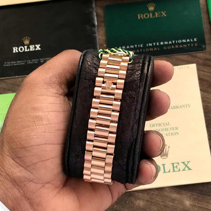 Rolex Day-Date Chocolate Dial Everose Gold President Bracelet Watch