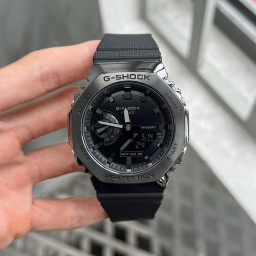 Casio G-Shock Black Metal Analog-Digital Resin Strap Watch for Men