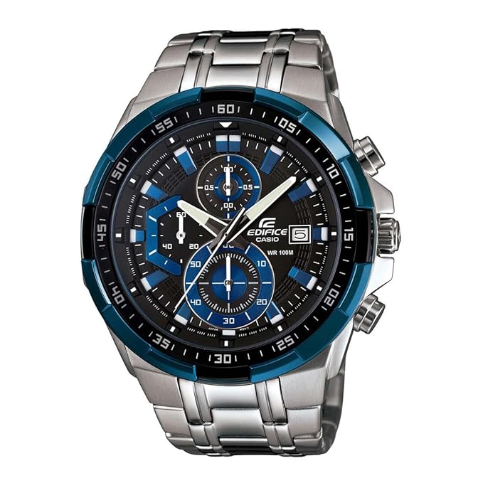 Casio Edifice Blue Black Chronograph Steel Watch