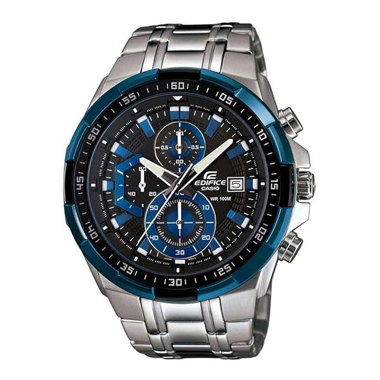 Casio Edifice Blue Black Chronograph Steel Watch