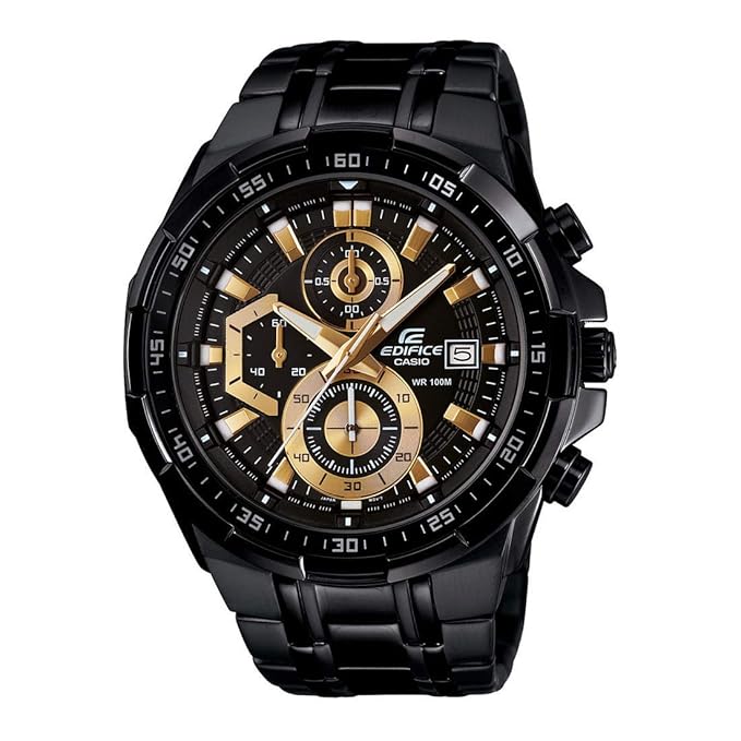 Casio Edifice Black Gold Chronograph Steel Watch