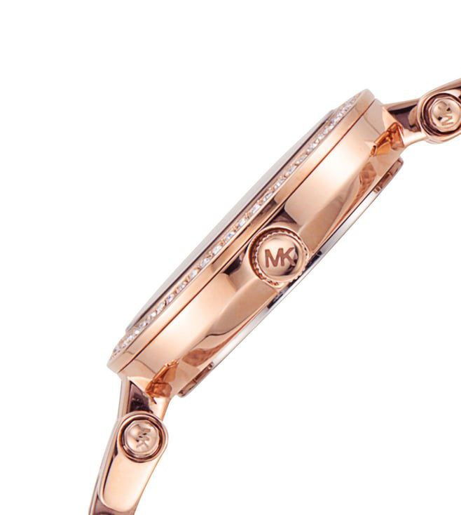 Michael Kors Rose Gold Transparent Strap Chronograph Watch
