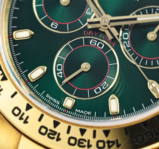 Rolex Daytona Green Dial Yellow Gold Oyster Chronograph Watch