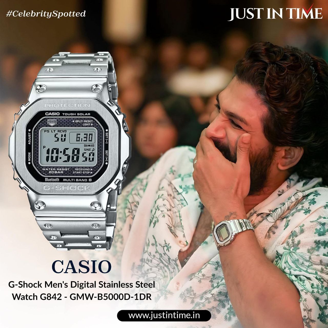 Casio G-Shock Full Metal Silver Digital Tough Solar Watch for Men