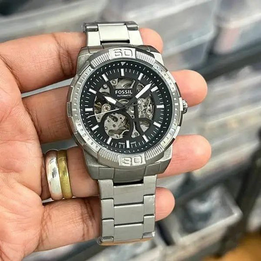 Fossil Bronson Silver Automatic Watch for Men