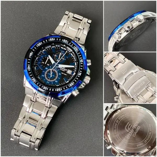Casio Edifice Blue Black Chronograph Steel Watch