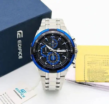 Casio Edifice Blue Black Chronograph Steel Watch