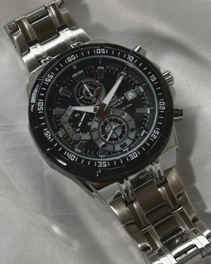Casio Edifice Black Dial Chronograph Steel Watch