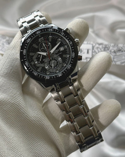 Casio Edifice Black Dial Chronograph Steel Watch