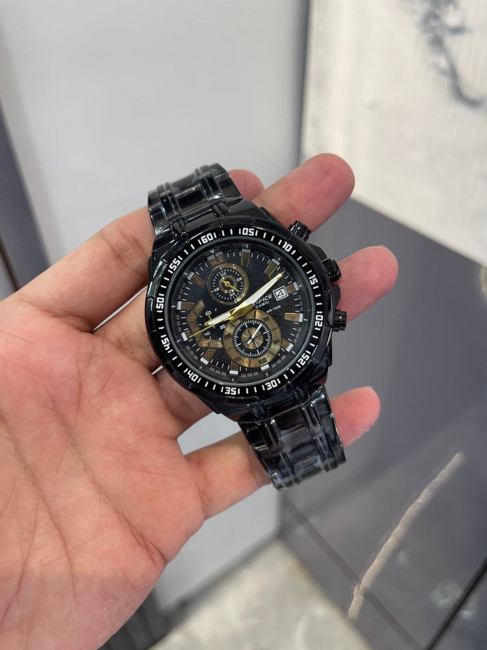Casio Edifice Black Gold Chronograph Steel Watch