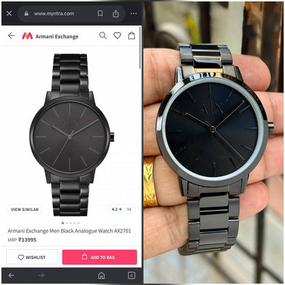 Armani Exchange Minimal Black Dial Men's Watch