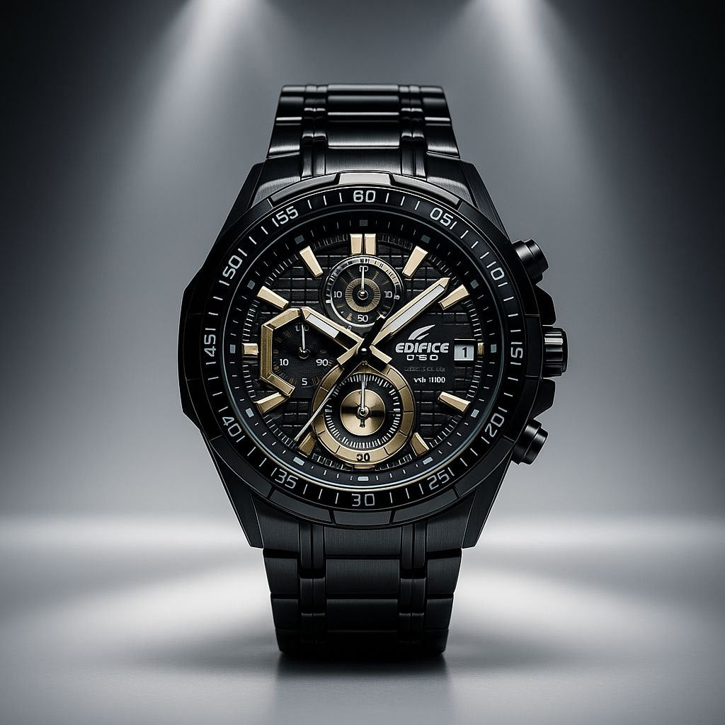 Casio Edifice Black Gold Chronograph Steel Watch