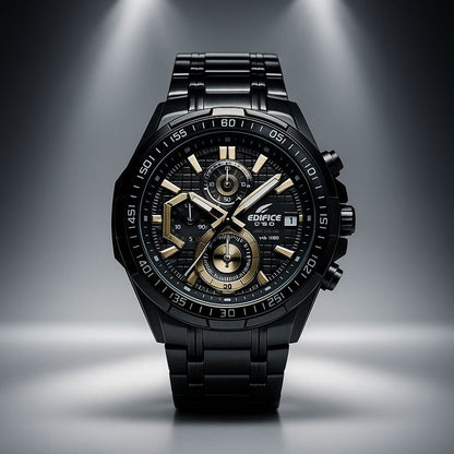 Casio Edifice Black Gold Chronograph Steel Watch