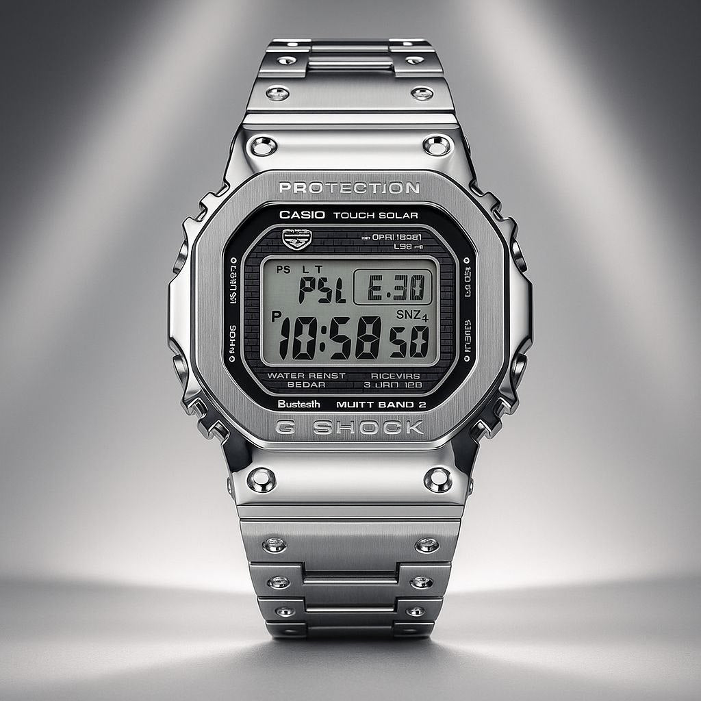 Casio G-Shock Full Metal Silver Digital Tough Solar Watch for Men