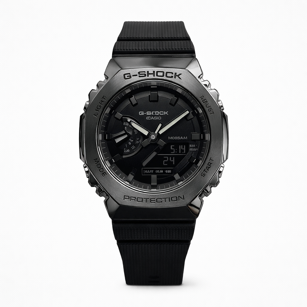 Casio G-Shock Black Metal Analog-Digital Resin Strap Watch for Men