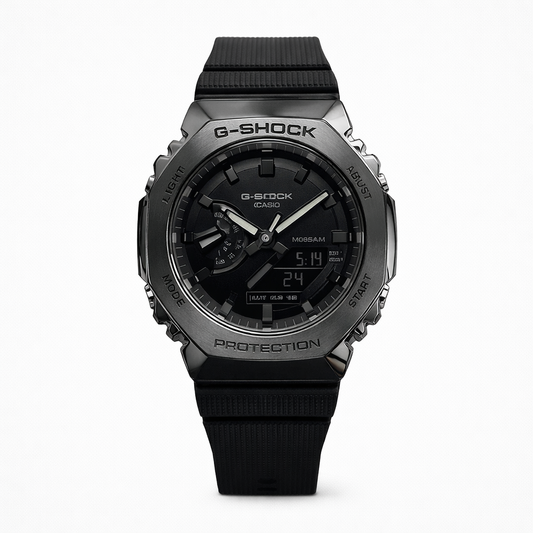 Casio G-Shock Black Metal Analog-Digital Resin Strap Watch for Men