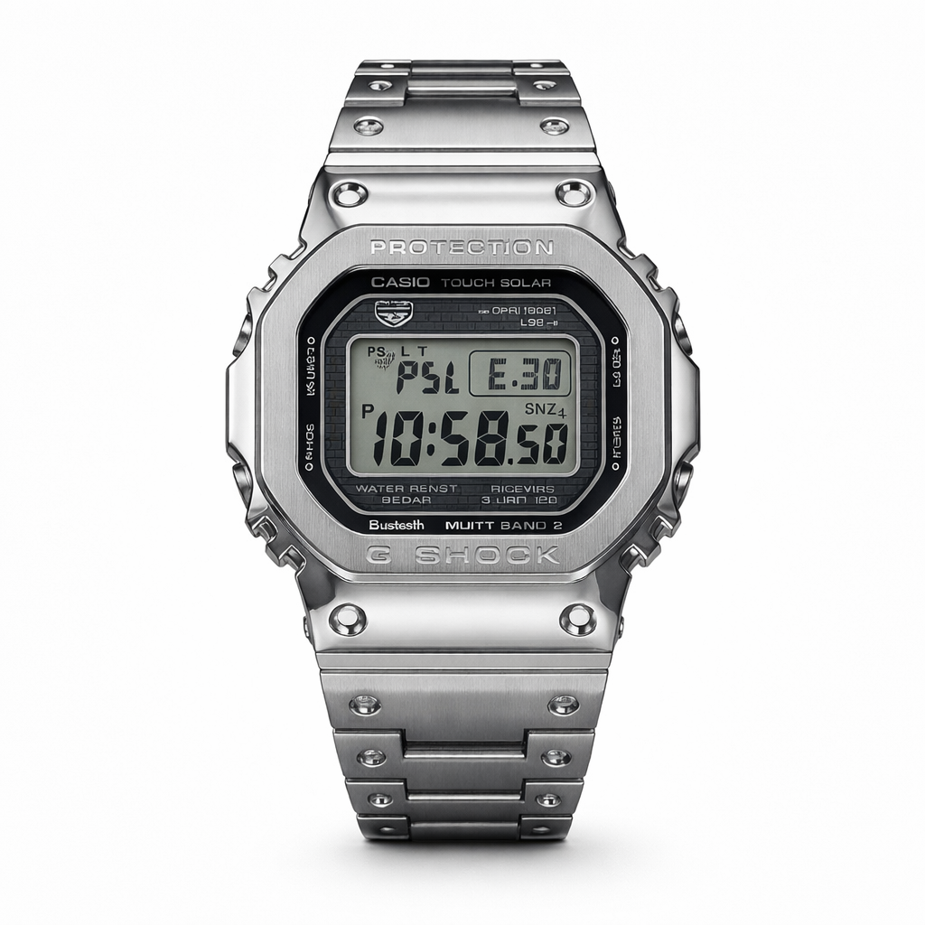 Casio G-Shock Full Metal Silver Digital Tough Solar Watch for Men