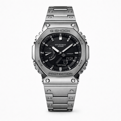 Casio G-Shock Full Metal Silver Analog-Digital Watch for Men