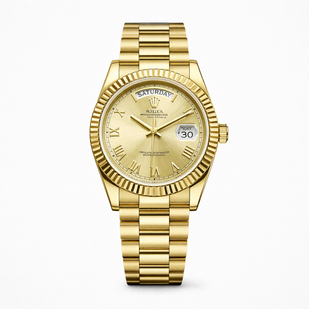 Rolex Day-Date Champagne Dial 18K Gold President Bracelet Watch