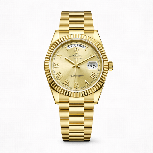Rolex Day-Date Champagne Dial 18K Gold President Bracelet Watch