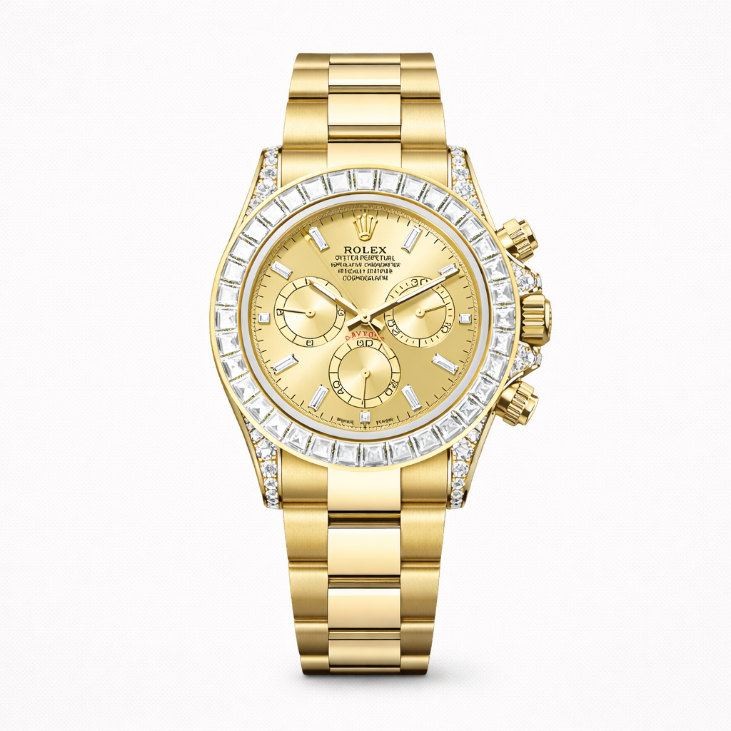 Rolex Cosmograph Daytona Diamond Bezel 18K Gold Chronograph Watch
