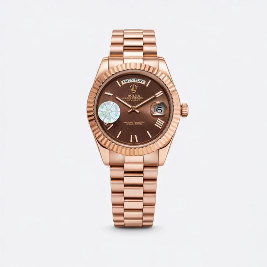 Rolex Day-Date Chocolate Dial Everose Gold President Bracelet Watch