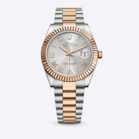 Rolex Datejust Silver Dial Two-Tone Oyster Bracelet Watch