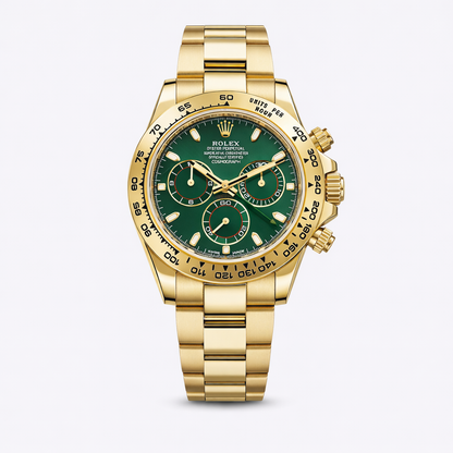 Rolex Daytona Green Dial Yellow Gold Oyster Chronograph Watch