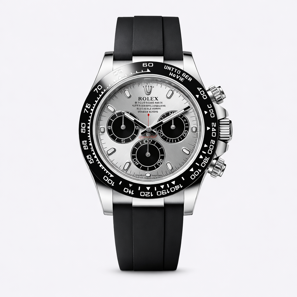 Rolex Daytona Silver Dial Oysterflex Strap Chronograph Watch