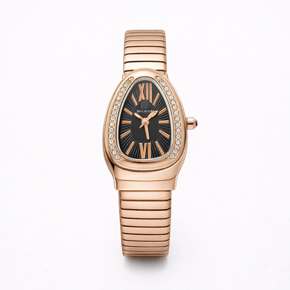 Bvlgari Serpenti Black Dial Rose Watch