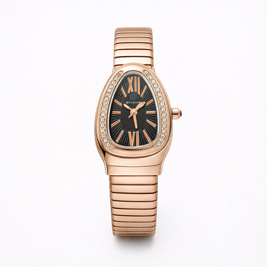 Bvlgari Serpenti Black Dial Rose Watch