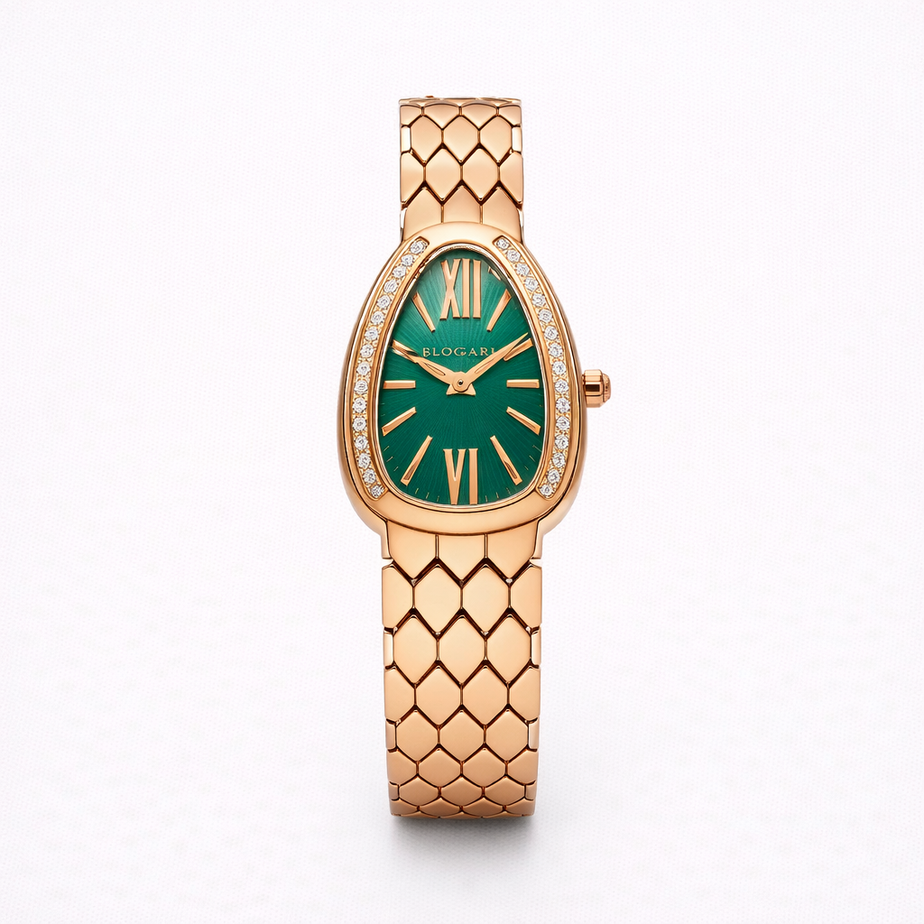Bvlgari Serpenti Green Dial Gold Watch