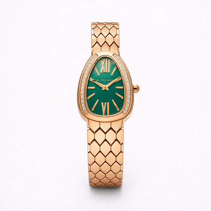 Bvlgari Serpenti Green Dial Gold Watch