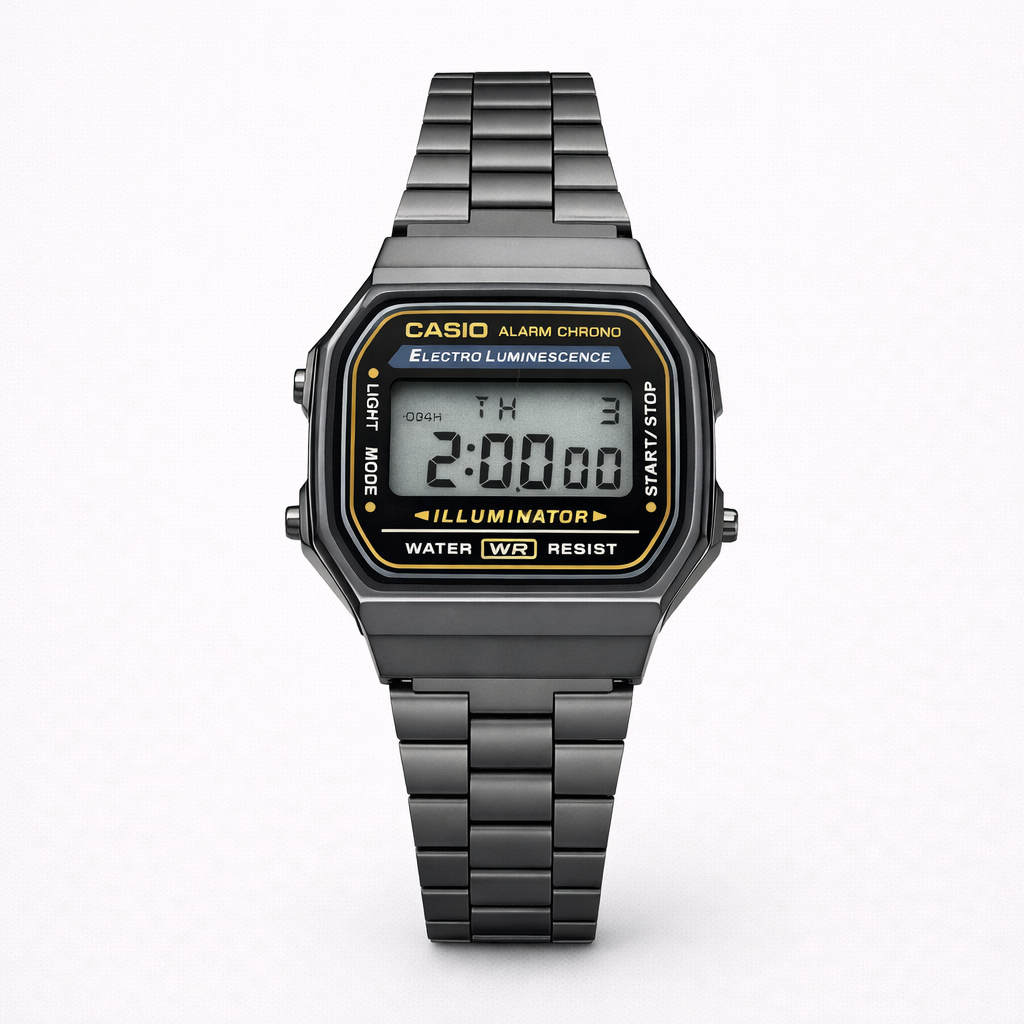 Casio Vintage Black Digital Steel Watch
