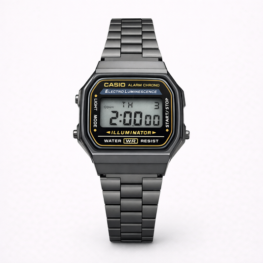 Casio Vintage Black Digital Steel Watch