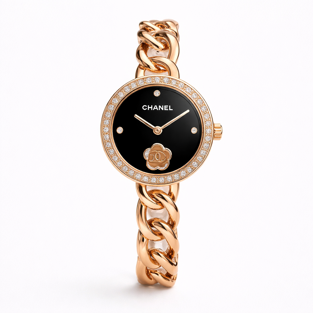 Chanel Rose Gold Chain Diamond Watch