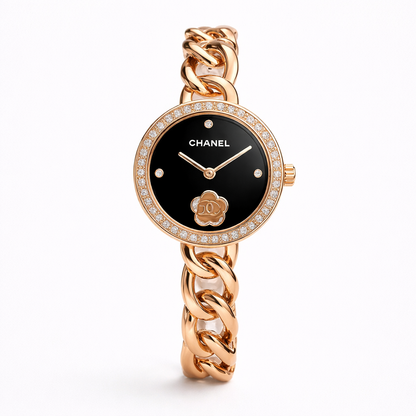 Chanel Rose Gold Chain Diamond Watch