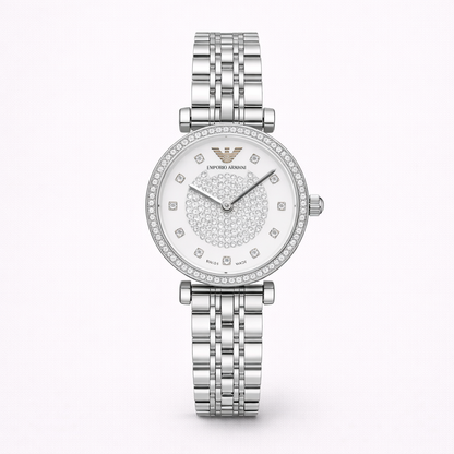 Emporio Armani Silver Crystal Dial Watch