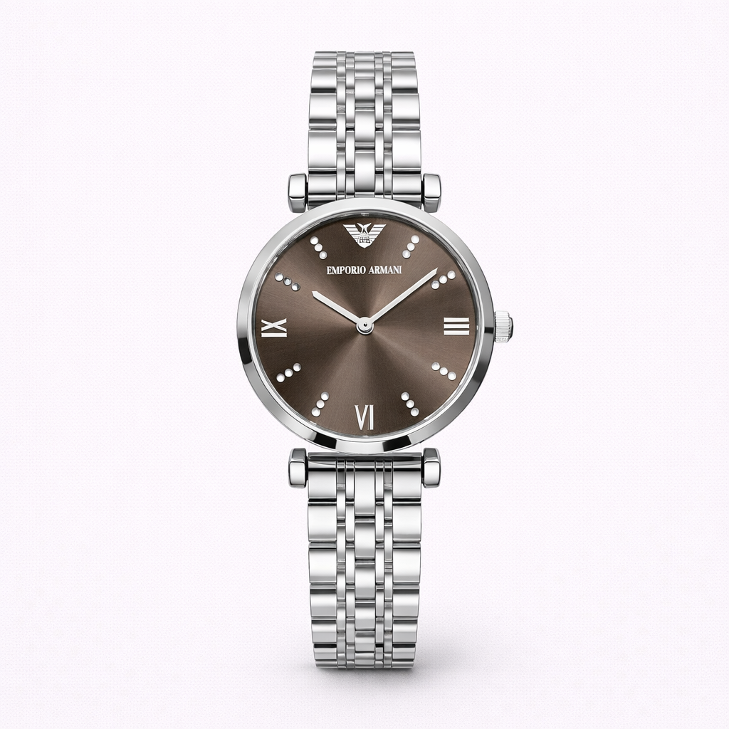 Emporio Armani Silver Brown Dial Classic Watch