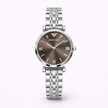 Emporio Armani Silver Brown Dial Classic Watch
