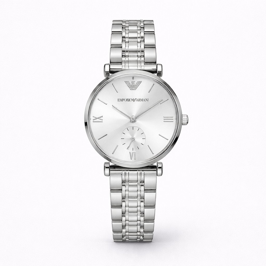 Emporio Armani Silver Minimal Subdial Watch
