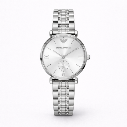 Emporio Armani Silver Minimal Subdial Watch