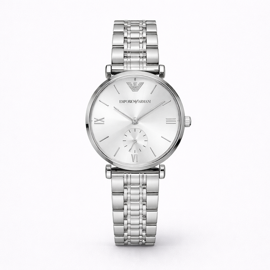 Emporio Armani Silver Minimal Subdial Watch
