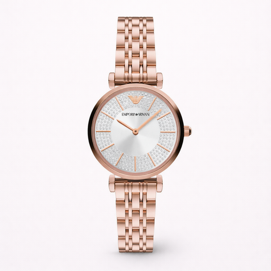 Emporio Armani Rose Gold Crystal Dial Watch
