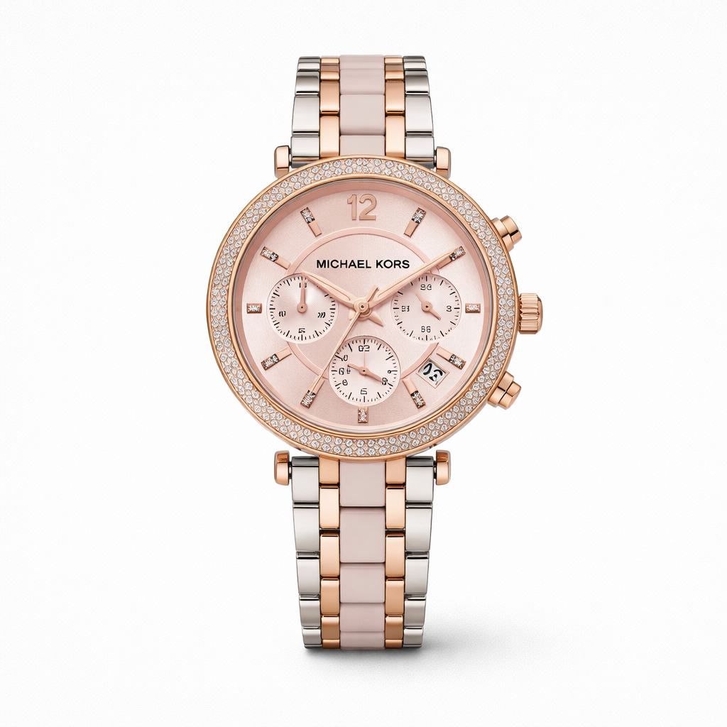 Michael Kors Rose Gold Two Tone Chronograph Watch