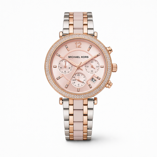 Michael Kors Rose Gold Two Tone Chronograph Watch